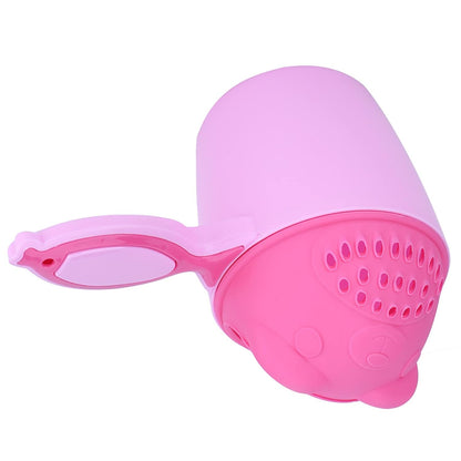 Baby Bath Shampoo Rinse Cup, Cute Shower Sprinkler Wash Hair Bathing Flusher Water Scoop for Eyes and Ears (Roseate)