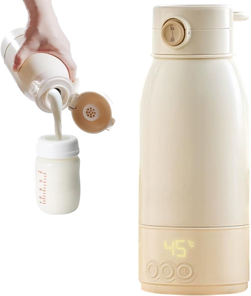 Portable Baby Bottle Warmer for Travel – Fast & Safe Milk Heating On The Go – USB Rechargeable – Perfect for Car, Airplane & Night Feeding – Fits Most Baby Bottles