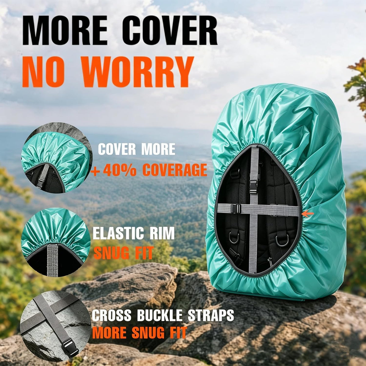 12000mm Waterproof Backpack Rain Cover for Hiking Camping Travel