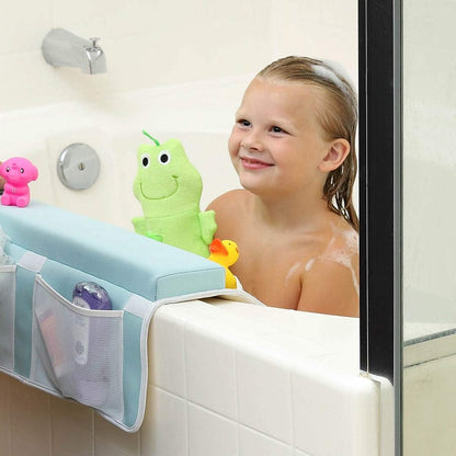 Bath Kneeler & Elbow Rest–Thick, Non-Slip 1-Piece Pads Protect Elbows and Knees, Mesh Pockets. Quick-Dry, Easy to Clean. Perfect for Bathing Babies and Pets (Cool Mint)