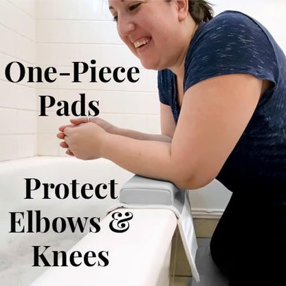 Bath Kneeler & Elbow Rest–Thick, Non-Slip 1-Piece Pads Protect Elbows and Knees, Mesh Pockets. Quick-Dry, Easy to Clean. Perfect for Bathing Babies and Pets (Cool Mint)