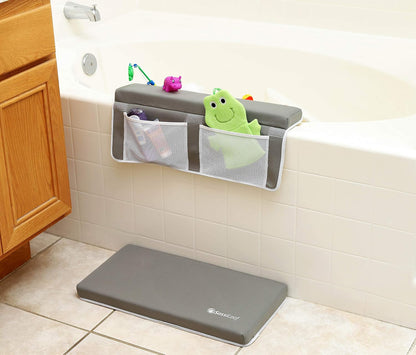 Bath Kneeler & Elbow Rest–Thick, Non-Slip 1-Piece Pads Protect Elbows and Knees, Mesh Pockets. Quick-Dry, Easy to Clean. Perfect for Bathing Babies and Pets (Cool Mint)