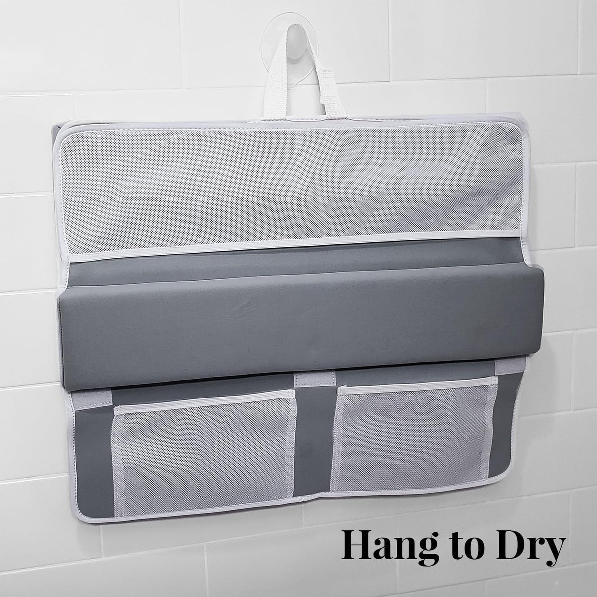 Bath Kneeler & Elbow Rest–Thick, Non-Slip 1-Piece Pads Protect Elbows and Knees, Mesh Pockets. Quick-Dry, Easy to Clean. Perfect for Bathing Babies and Pets (Cool Mint)