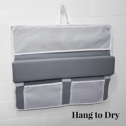 Bath Kneeler & Elbow Rest–Thick, Non-Slip 1-Piece Pads Protect Elbows and Knees, Mesh Pockets. Quick-Dry, Easy to Clean. Perfect for Bathing Babies and Pets (Cool Mint)