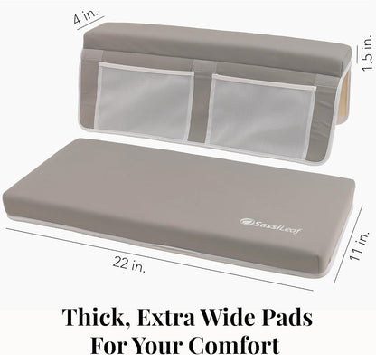 Bath Kneeler & Elbow Rest–Thick, Non-Slip 1-Piece Pads Protect Elbows and Knees, Mesh Pockets. Quick-Dry, Easy to Clean. Perfect for Bathing Babies and Pets (Cool Mint)