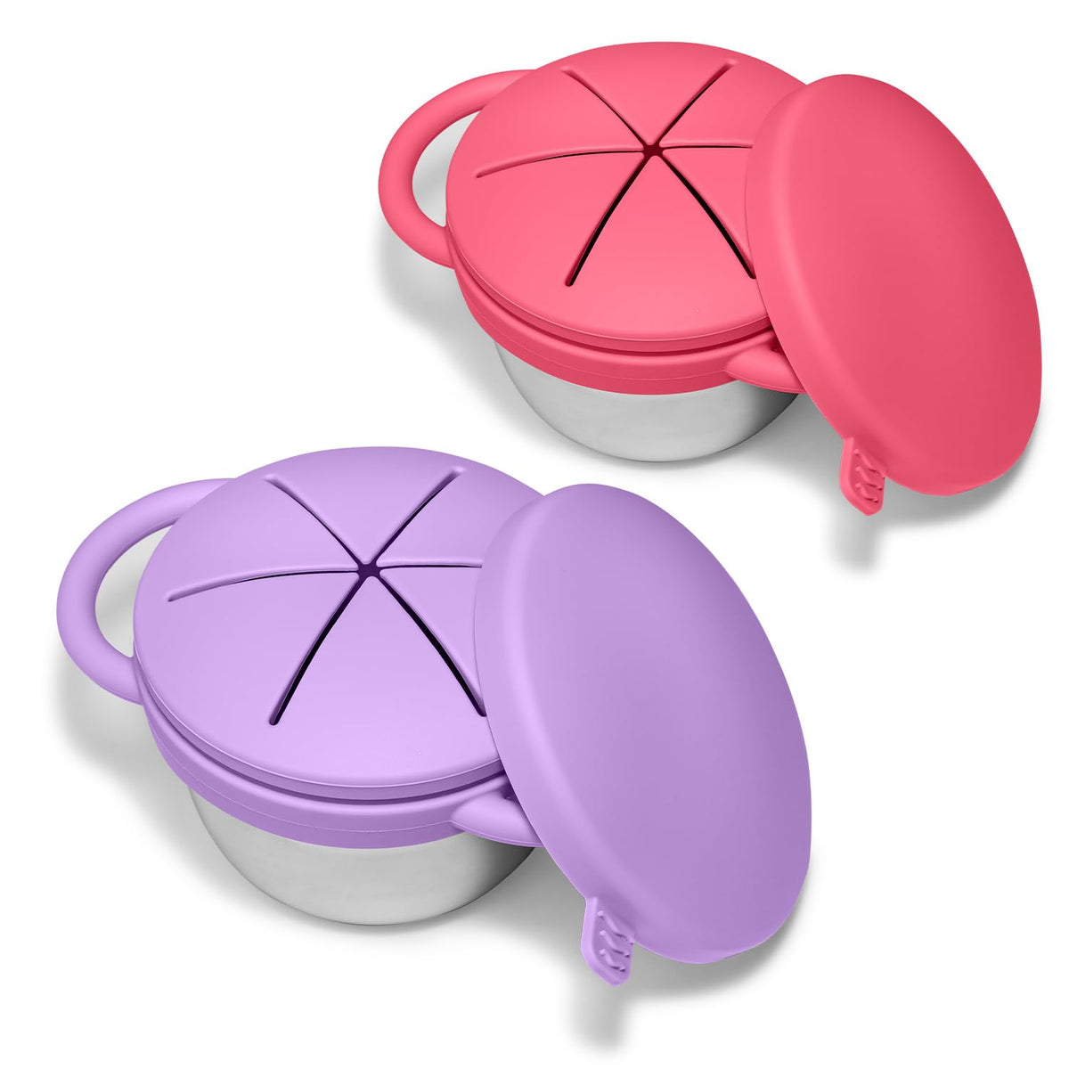 2 Pack Baby Stainless Steel Snack Containers for Kids