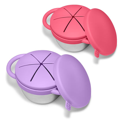 2 Pack Baby Stainless Steel Snack Containers for Kids