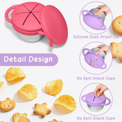 2 Pack Baby Stainless Steel Snack Containers for Kids