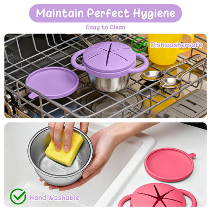 2 Pack Baby Stainless Steel Snack Containers for Kids