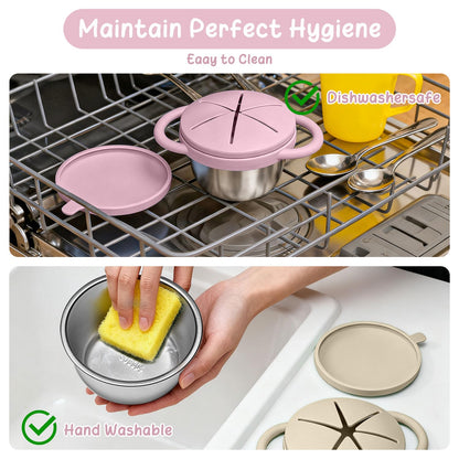 2 Pack Baby Stainless Steel Snack Containers for Kids