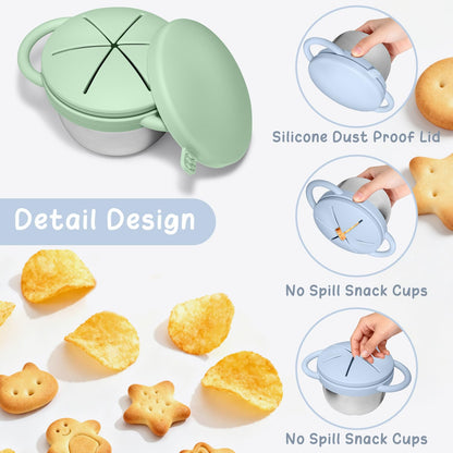 2 Pack Baby Stainless Steel Snack Containers for Kids