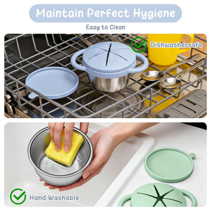 2 Pack Baby Stainless Steel Snack Containers for Kids