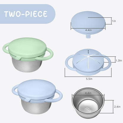2 Pack Baby Stainless Steel Snack Containers for Kids