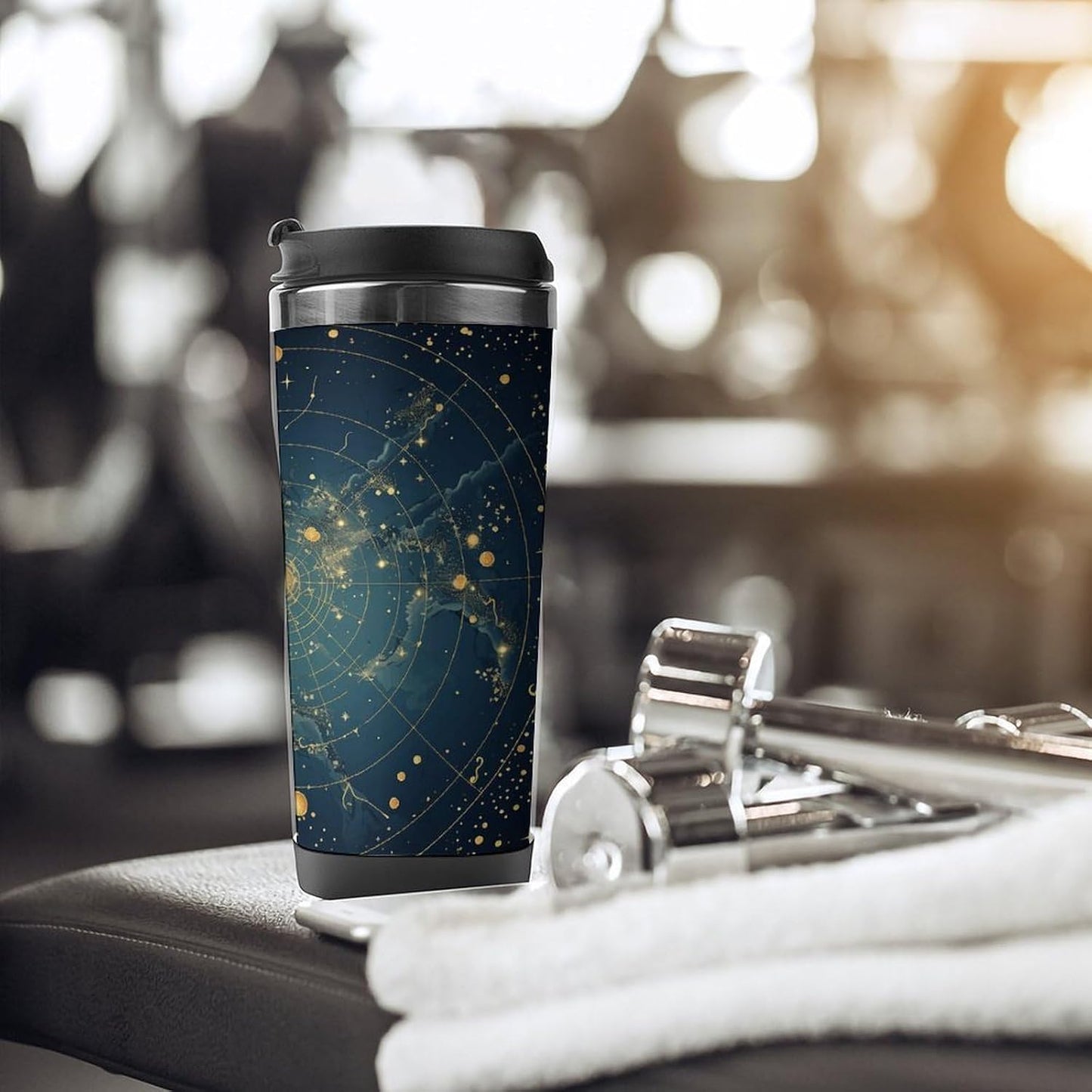 13oz Insulated Travel Coffee Mug Reusable Coffee Cup Water Bottle | Northern Stars Constellation Travel Mug with Leak Proof Lid Double Wall Stainless Steel Coffee Tumbler Personalized Gift