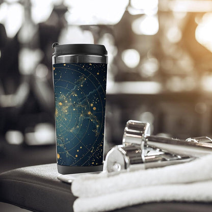 13oz Insulated Travel Coffee Mug Reusable Coffee Cup Water Bottle | Northern Stars Constellation Travel Mug with Leak Proof Lid Double Wall Stainless Steel Coffee Tumbler Personalized Gift