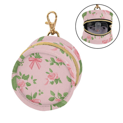 Pink Roses and Bows Baby Pacifier Holder Case, Dustproof Portable Storage Box for Diaper Bag Purse, Pacifier Storage Container for Boys & Girls