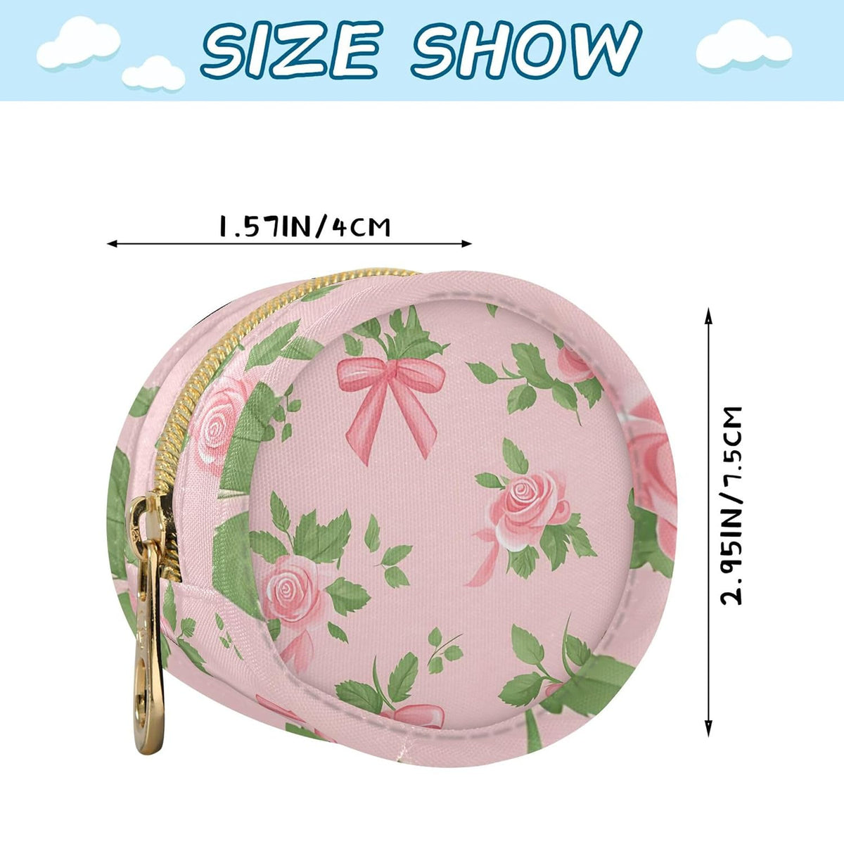 Pink Roses and Bows Baby Pacifier Holder Case, Dustproof Portable Storage Box for Diaper Bag Purse, Pacifier Storage Container for Boys & Girls