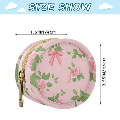 Pink Roses and Bows Baby Pacifier Holder Case, Dustproof Portable Storage Box for Diaper Bag Purse, Pacifier Storage Container for Boys & Girls