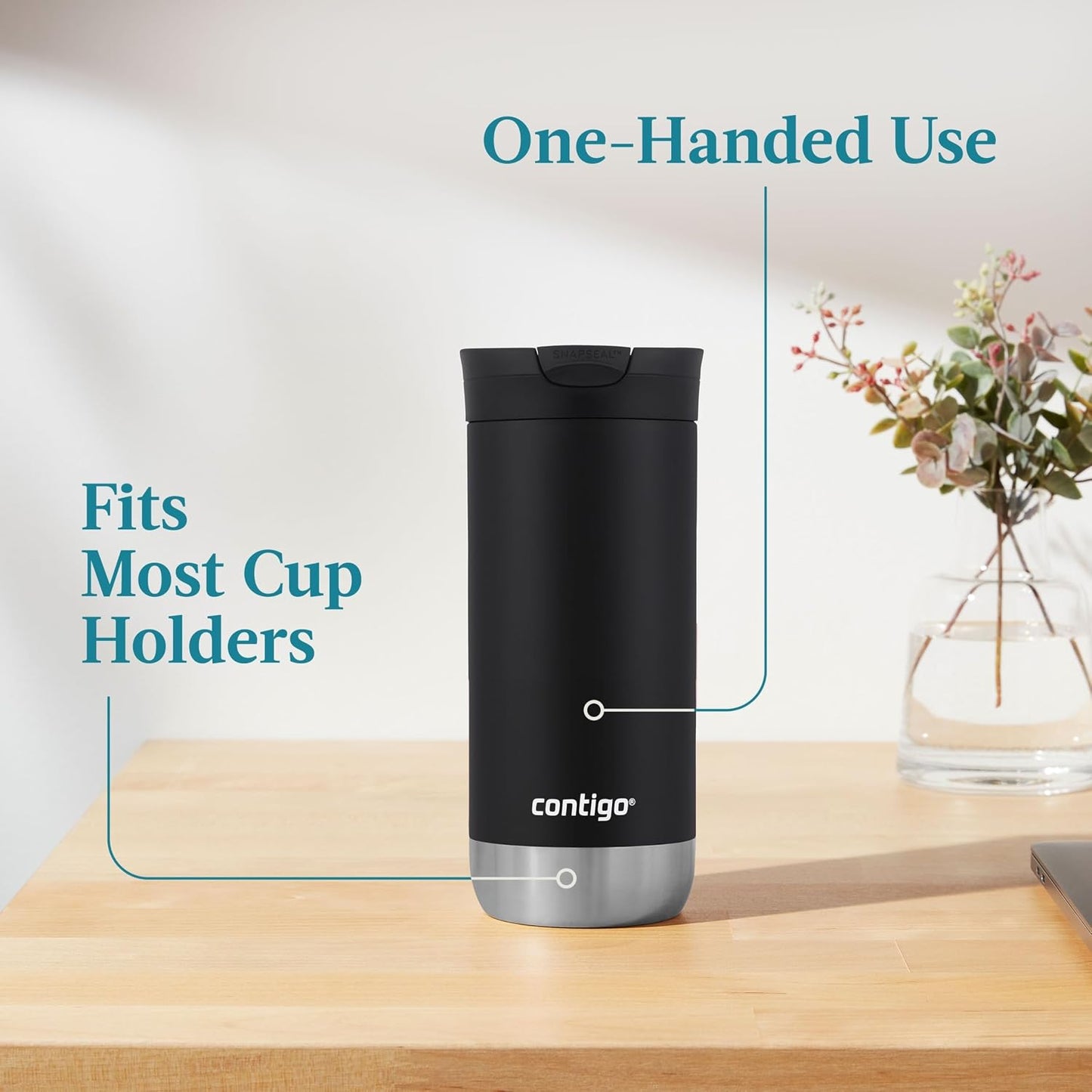 HuronTravel Mug Screw Cap Stainless Steel Drinking Cup