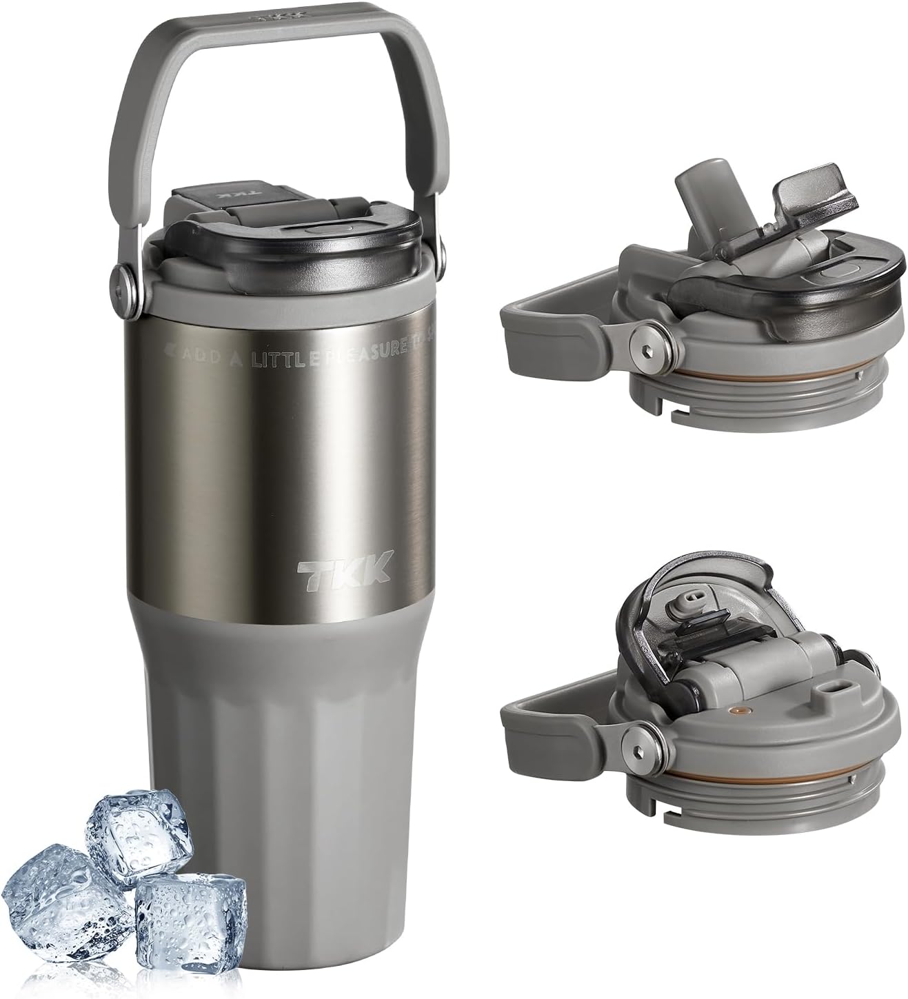 24 oz Ceramic Coated Tumbler with Straw Lid, 18/10 Stainless Steel Vacuum Tumblers, Leakproof Double Walled Car Cup with Handle & Tea Infuser& Dishwasher Safe, for Hot & Cold Drinks,Alpine Green