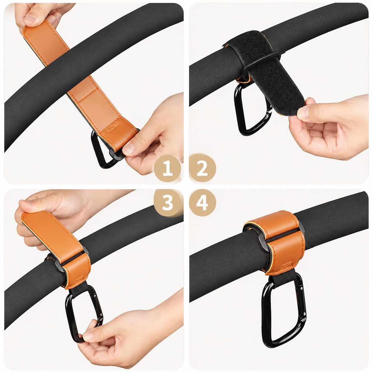 2-Pack Stroller Secure Hooks for Bags, Gray