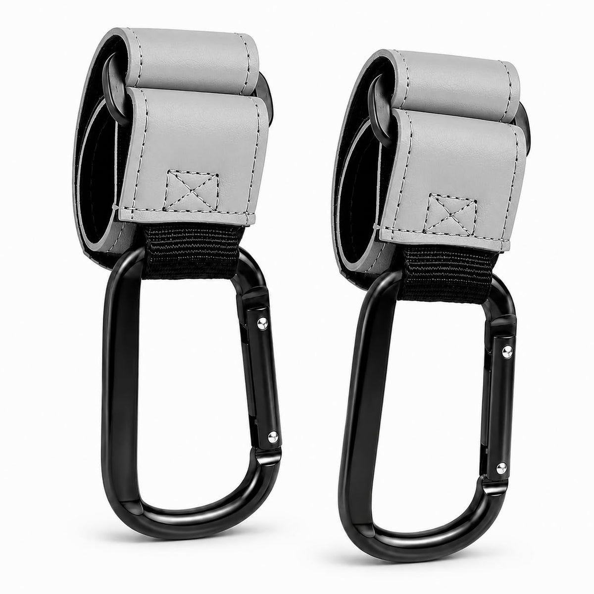 2-Pack Stroller Secure Hooks for Bags, Gray