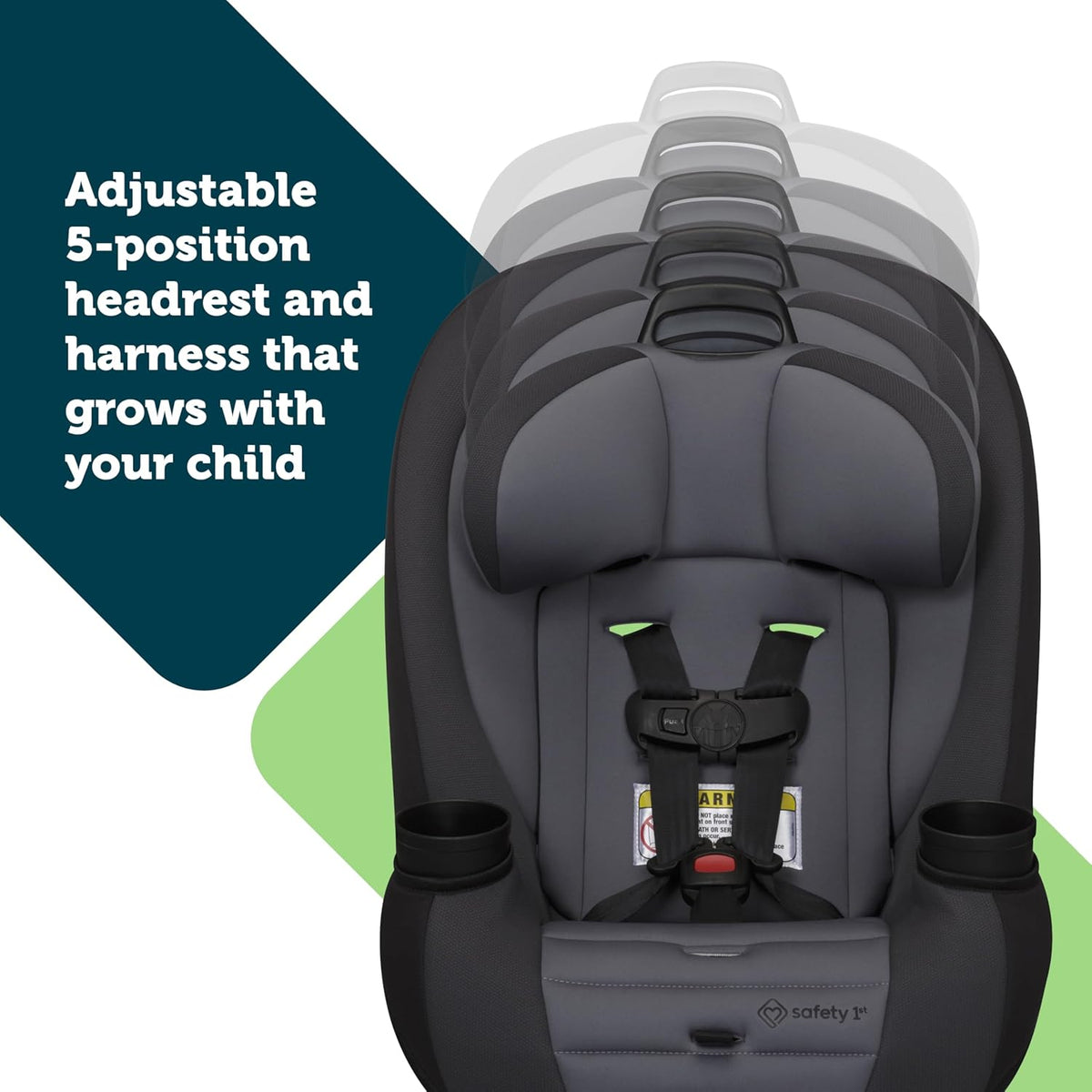 Ellaris 3-in-1 Convertible Car Seat, Slim Fit Design, Rear & Forward-Facing, 5-Position Headrest, Travel-Friendly with Machine-Washable Seat Pad, Smokey Haze