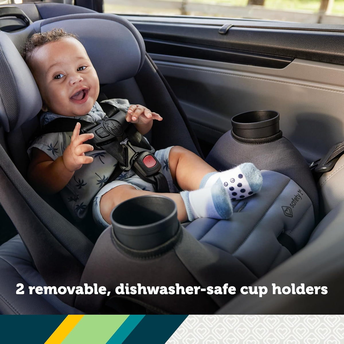 Ellaris 3-in-1 Convertible Car Seat, Slim Fit Design, Rear & Forward-Facing, 5-Position Headrest, Travel-Friendly with Machine-Washable Seat Pad, Smokey Haze