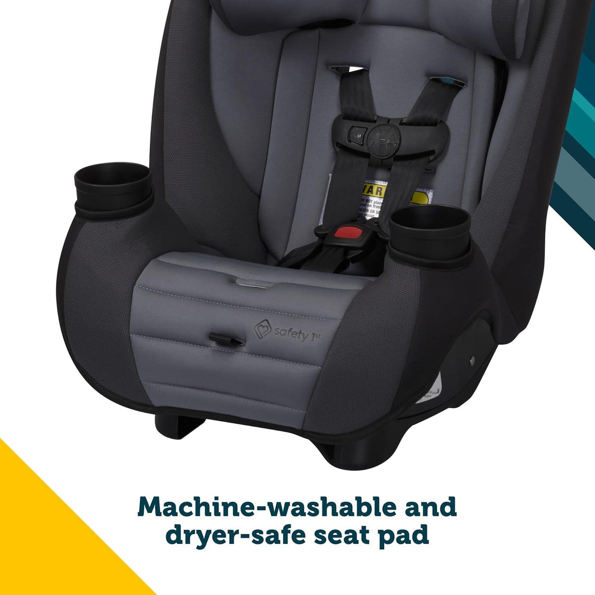 Ellaris 3-in-1 Convertible Car Seat, Slim Fit Design, Rear & Forward-Facing, 5-Position Headrest, Travel-Friendly with Machine-Washable Seat Pad, Smokey Haze