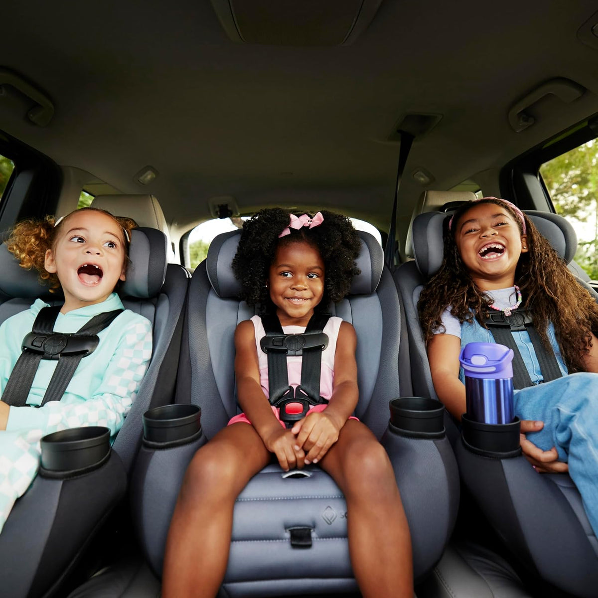 Ellaris 3-in-1 Convertible Car Seat, Slim Fit Design, Rear & Forward-Facing, 5-Position Headrest, Travel-Friendly with Machine-Washable Seat Pad, Smokey Haze