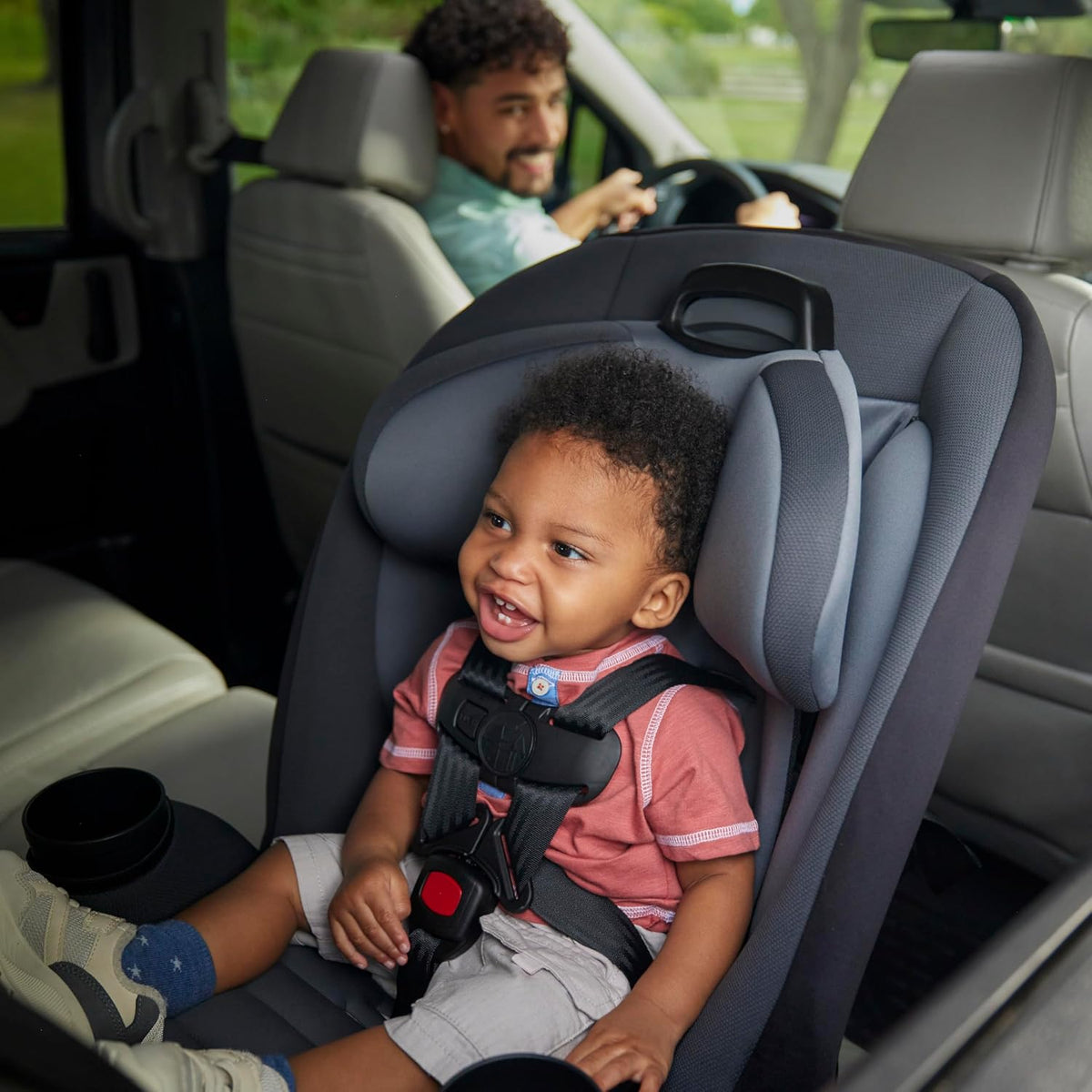Ellaris 3-in-1 Convertible Car Seat, Slim Fit Design, Rear & Forward-Facing, 5-Position Headrest, Travel-Friendly with Machine-Washable Seat Pad, Smokey Haze