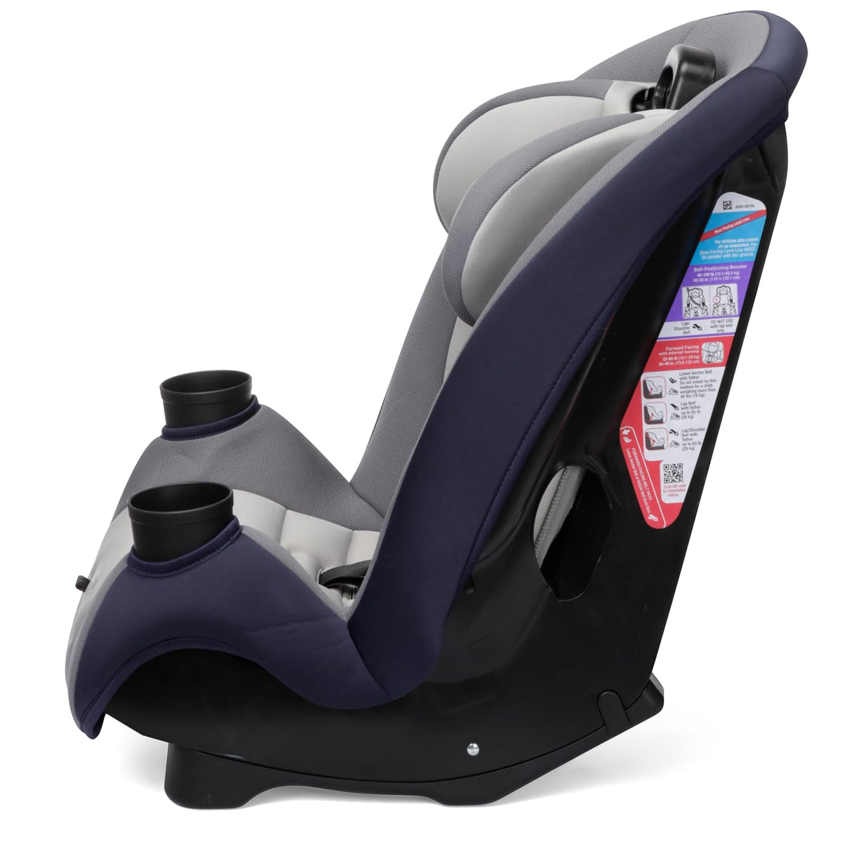 Ellaris 3-in-1 Convertible Car Seat, Slim Fit Design, Rear & Forward-Facing, 5-Position Headrest, Travel-Friendly with Machine-Washable Seat Pad, Smokey Haze