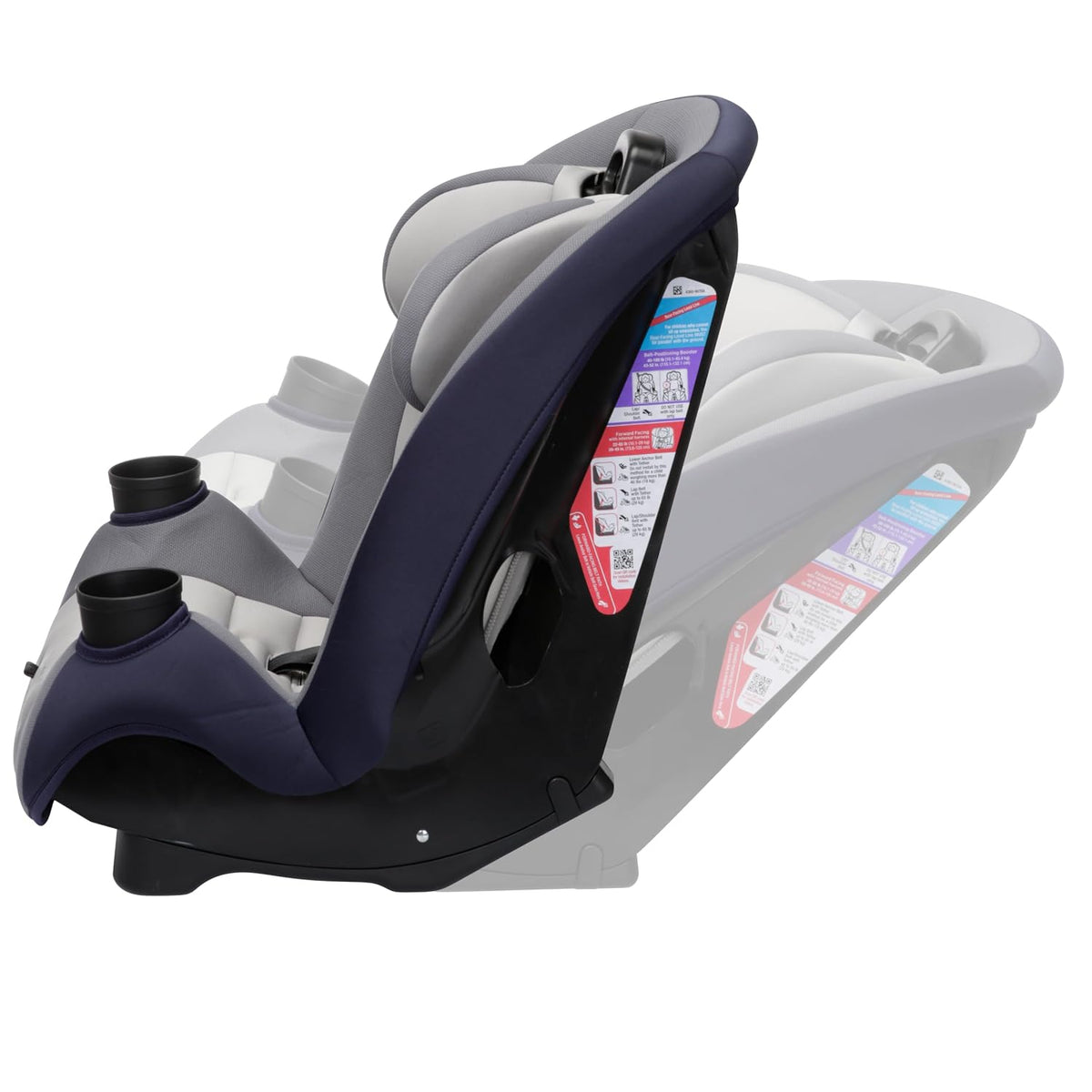Ellaris 3-in-1 Convertible Car Seat, Slim Fit Design, Rear & Forward-Facing, 5-Position Headrest, Travel-Friendly with Machine-Washable Seat Pad, Smokey Haze