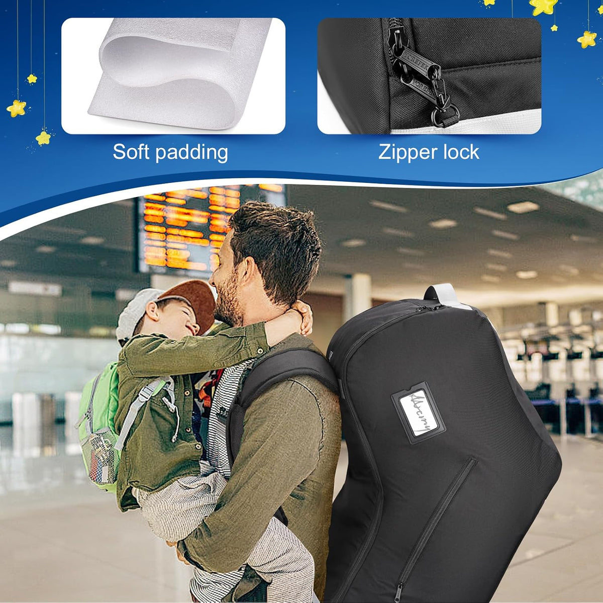 Padded Infant Car Seat Travel Bag Backpack