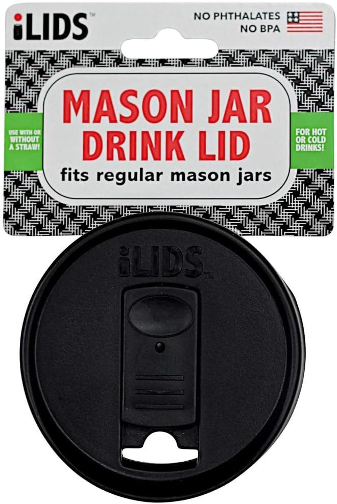 Mason Jar Drink Lid, Regular Mouth, Coral, 2 Pack, BPA-Free USA Made | Fits 2 3/4 in Ball & Kerr openings; spill-resistant for coffee, cold brew & iced tea; reusable, dishwasher-safe