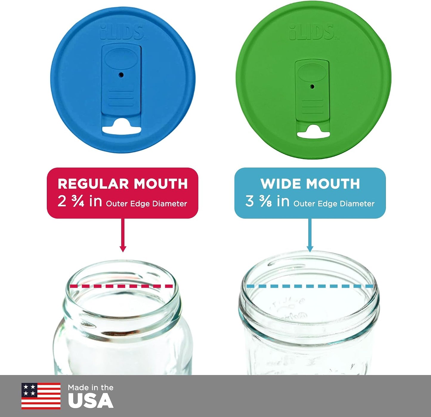 Mason Jar Drink Lid, Regular Mouth, Coral, 2 Pack, BPA-Free USA Made | Fits 2 3/4 in Ball & Kerr openings; spill-resistant for coffee, cold brew & iced tea; reusable, dishwasher-safe
