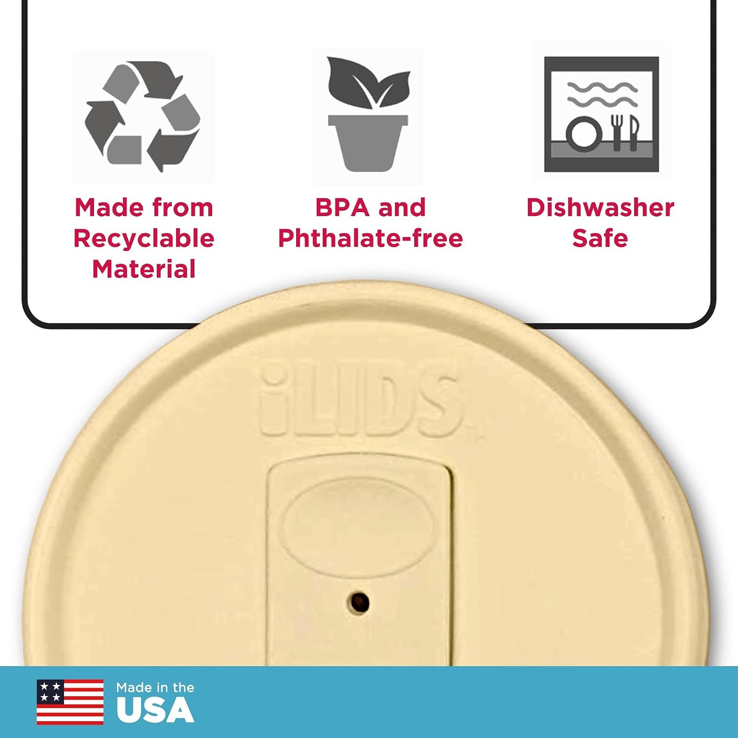 Mason Jar Drink Lid, Regular Mouth, Coral, 2 Pack, BPA-Free USA Made | Fits 2 3/4 in Ball & Kerr openings; spill-resistant for coffee, cold brew & iced tea; reusable, dishwasher-safe