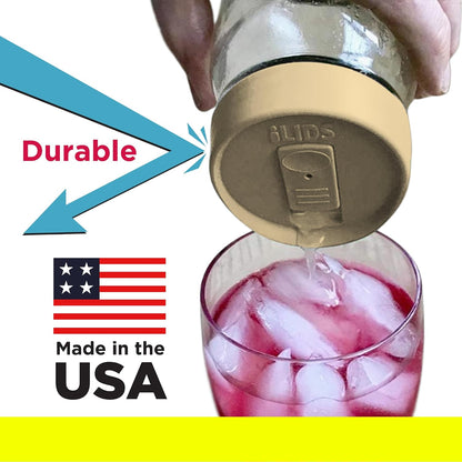 Mason Jar Drink Lid, Regular Mouth, Coral, 2 Pack, BPA-Free USA Made | Fits 2 3/4 in Ball & Kerr openings; spill-resistant for coffee, cold brew & iced tea; reusable, dishwasher-safe