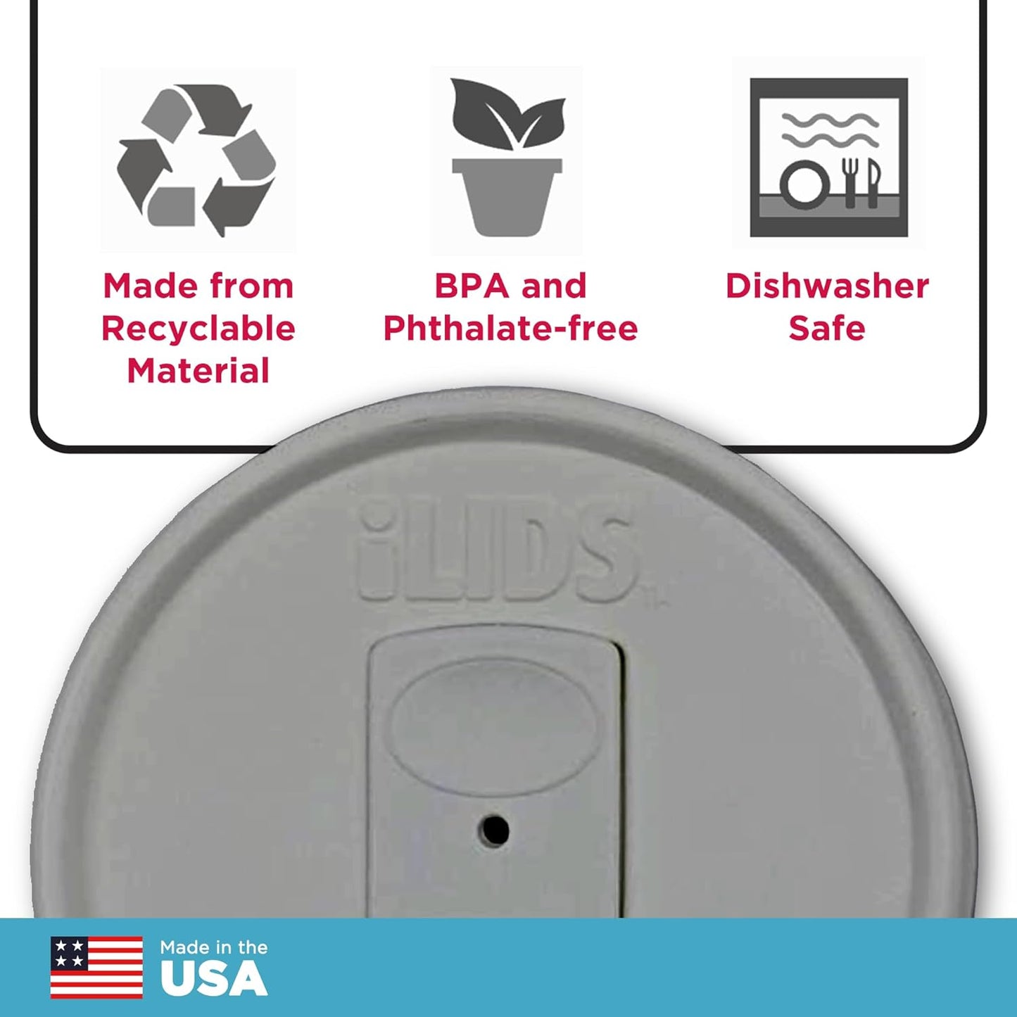 Mason Jar Drink Lid, Regular Mouth, Coral, 2 Pack, BPA-Free USA Made | Fits 2 3/4 in Ball & Kerr openings; spill-resistant for coffee, cold brew & iced tea; reusable, dishwasher-safe