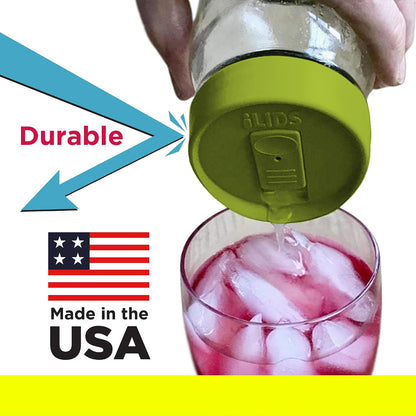 Mason Jar Drink Lid, Regular Mouth, Coral, 2 Pack, BPA-Free USA Made | Fits 2 3/4 in Ball & Kerr openings; spill-resistant for coffee, cold brew & iced tea; reusable, dishwasher-safe