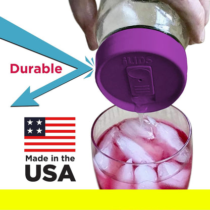 Mason Jar Drink Lid, Regular Mouth, Coral, 2 Pack, BPA-Free USA Made | Fits 2 3/4 in Ball & Kerr openings; spill-resistant for coffee, cold brew & iced tea; reusable, dishwasher-safe