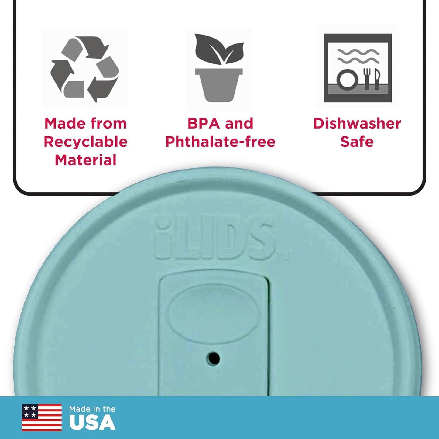 Mason Jar Drink Lid, Regular Mouth, Coral, 2 Pack, BPA-Free USA Made | Fits 2 3/4 in Ball & Kerr openings; spill-resistant for coffee, cold brew & iced tea; reusable, dishwasher-safe