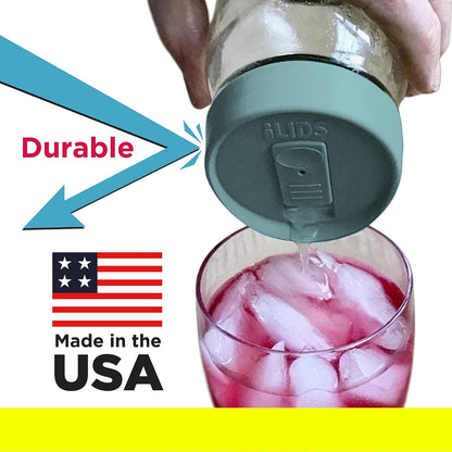 Mason Jar Drink Lid, Regular Mouth, Coral, 2 Pack, BPA-Free USA Made | Fits 2 3/4 in Ball & Kerr openings; spill-resistant for coffee, cold brew & iced tea; reusable, dishwasher-safe