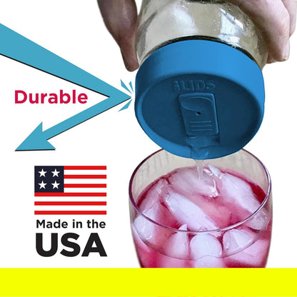 Mason Jar Drink Lid, Regular Mouth, Coral, 2 Pack, BPA-Free USA Made | Fits 2 3/4 in Ball & Kerr openings; spill-resistant for coffee, cold brew & iced tea; reusable, dishwasher-safe
