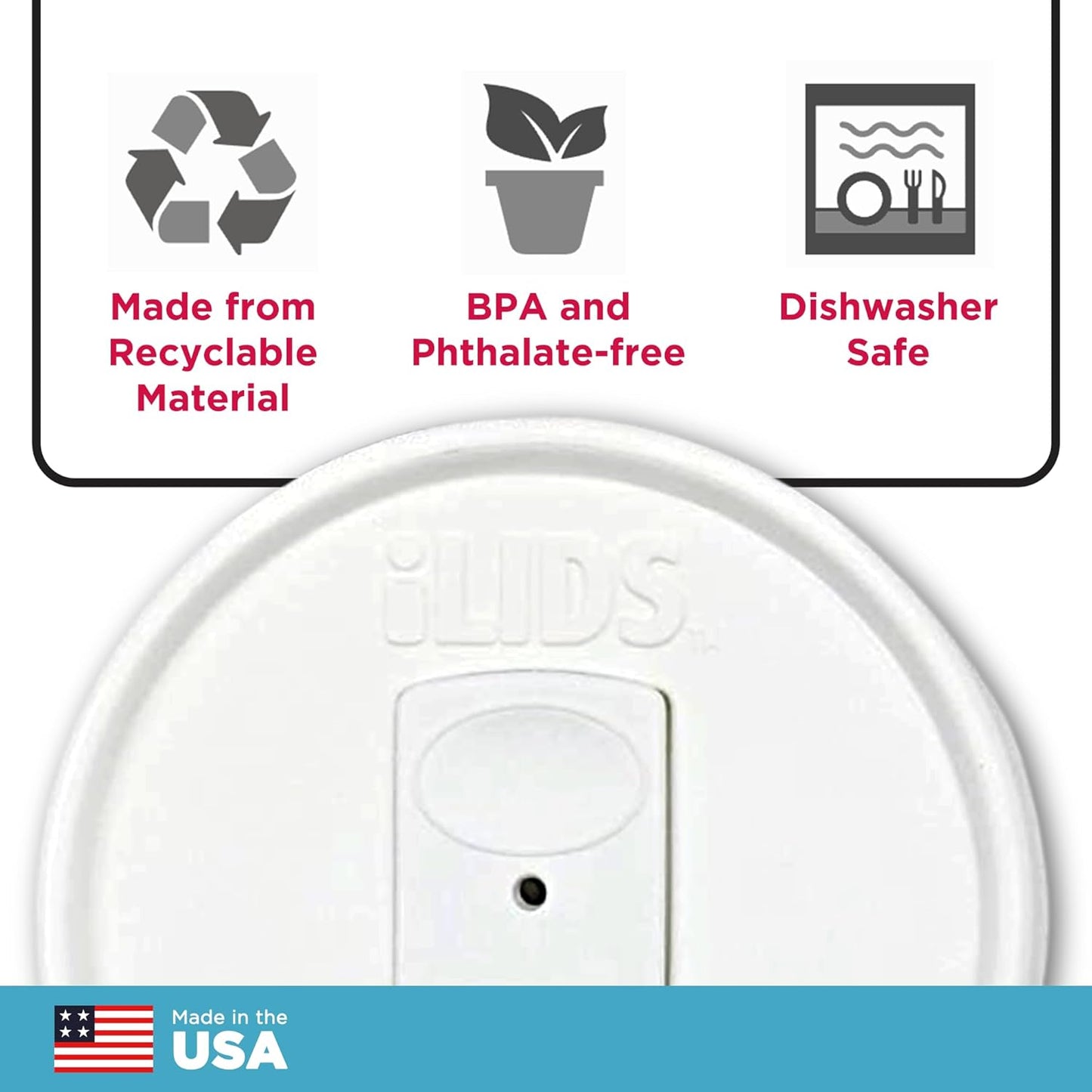 Mason Jar Drink Lid, Regular Mouth, Coral, 2 Pack, BPA-Free USA Made | Fits 2 3/4 in Ball & Kerr openings; spill-resistant for coffee, cold brew & iced tea; reusable, dishwasher-safe