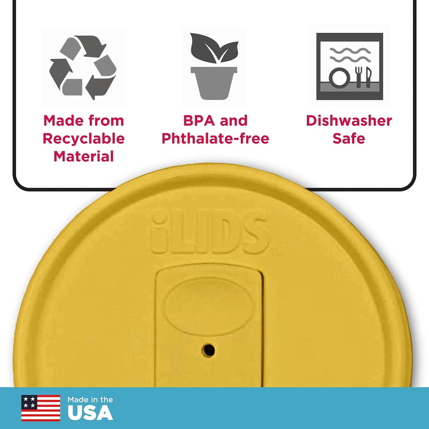 Mason Jar Drink Lid, Regular Mouth, Coral, 2 Pack, BPA-Free USA Made | Fits 2 3/4 in Ball & Kerr openings; spill-resistant for coffee, cold brew & iced tea; reusable, dishwasher-safe
