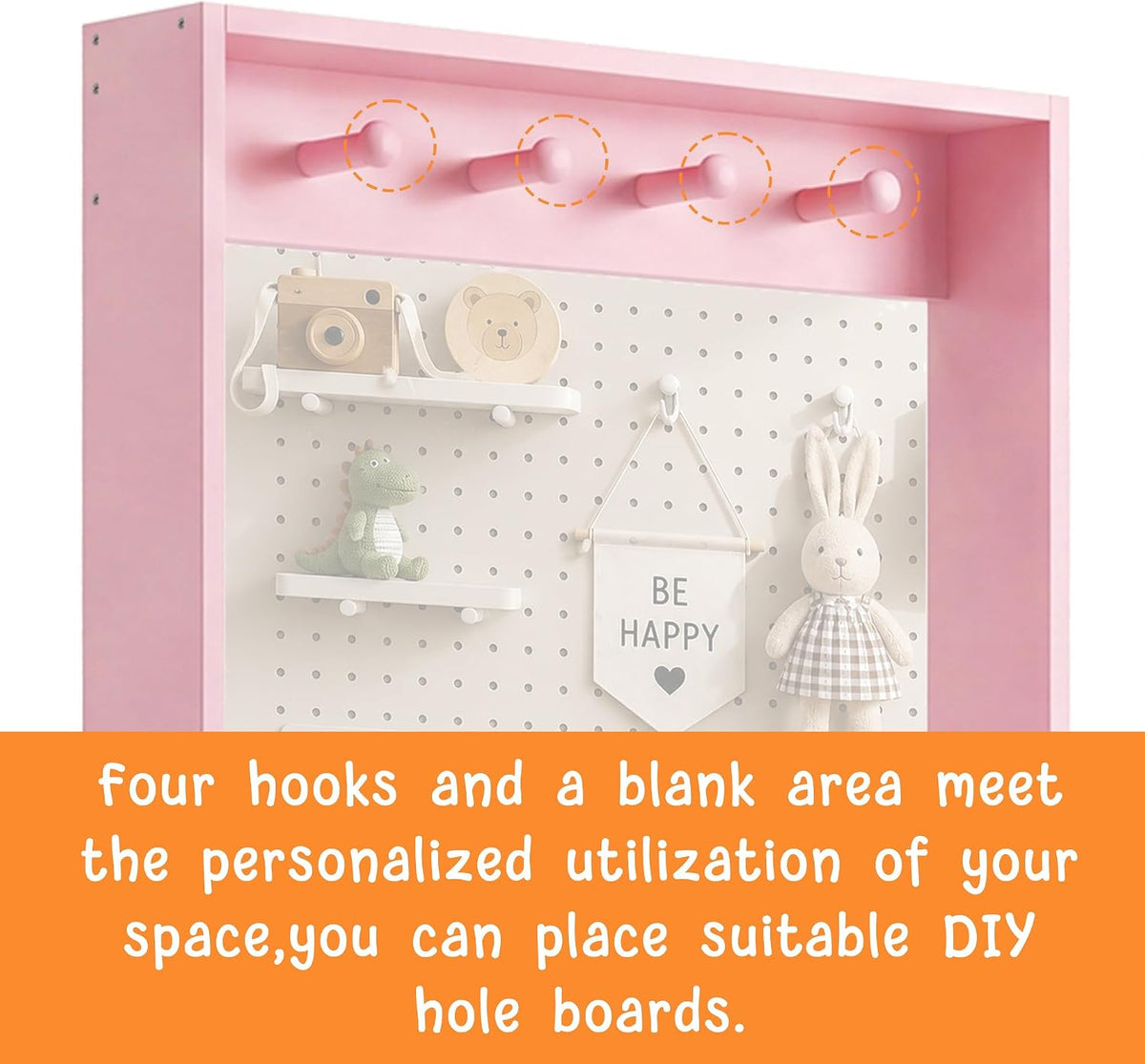 Behind The Door Bookshelf Kids Wooden Behind Door Bookcase 4-Tier White