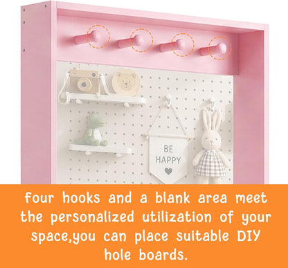 Behind The Door Bookshelf Kids Wooden Behind Door Bookcase 4-Tier White