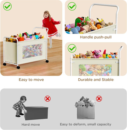 Extra Large Toy Box for Kids, Heavy Duty Toy Storage Organizer, Black