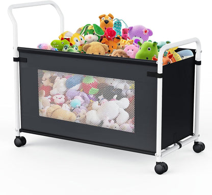 Extra Large Toy Box for Kids, Heavy Duty Toy Storage Organizer, Black